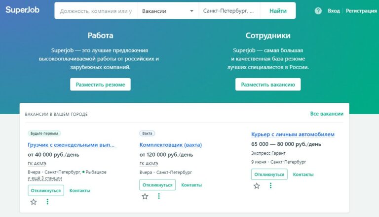 Работа вакансии superjob